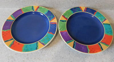Oneida Vibrato Table Trends Stoneware Bread And Butter Salad Plate 8.125'' 2 Pc