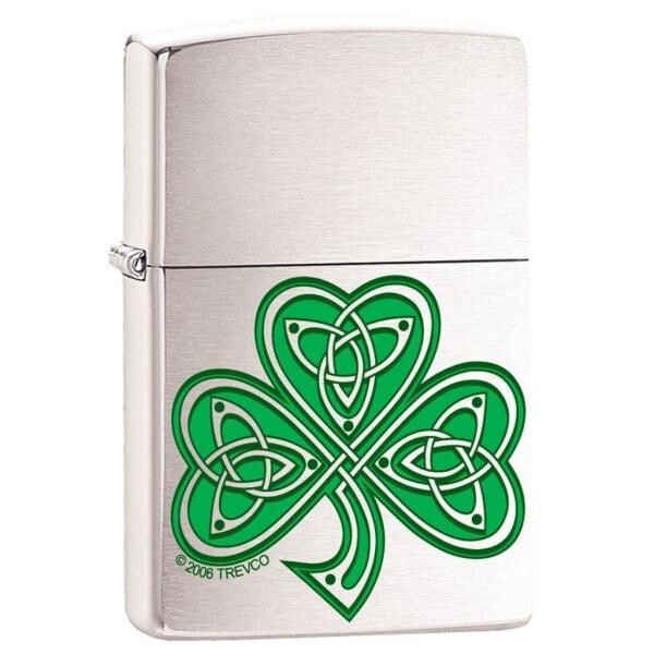 - Celtic Shamrock Clover Knot Brushed Chrome - Zci005047