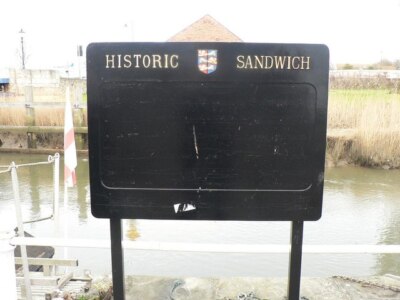 Photo 6x4 Blank sandwich board Sandwich This board on the riverside at Sa c2008