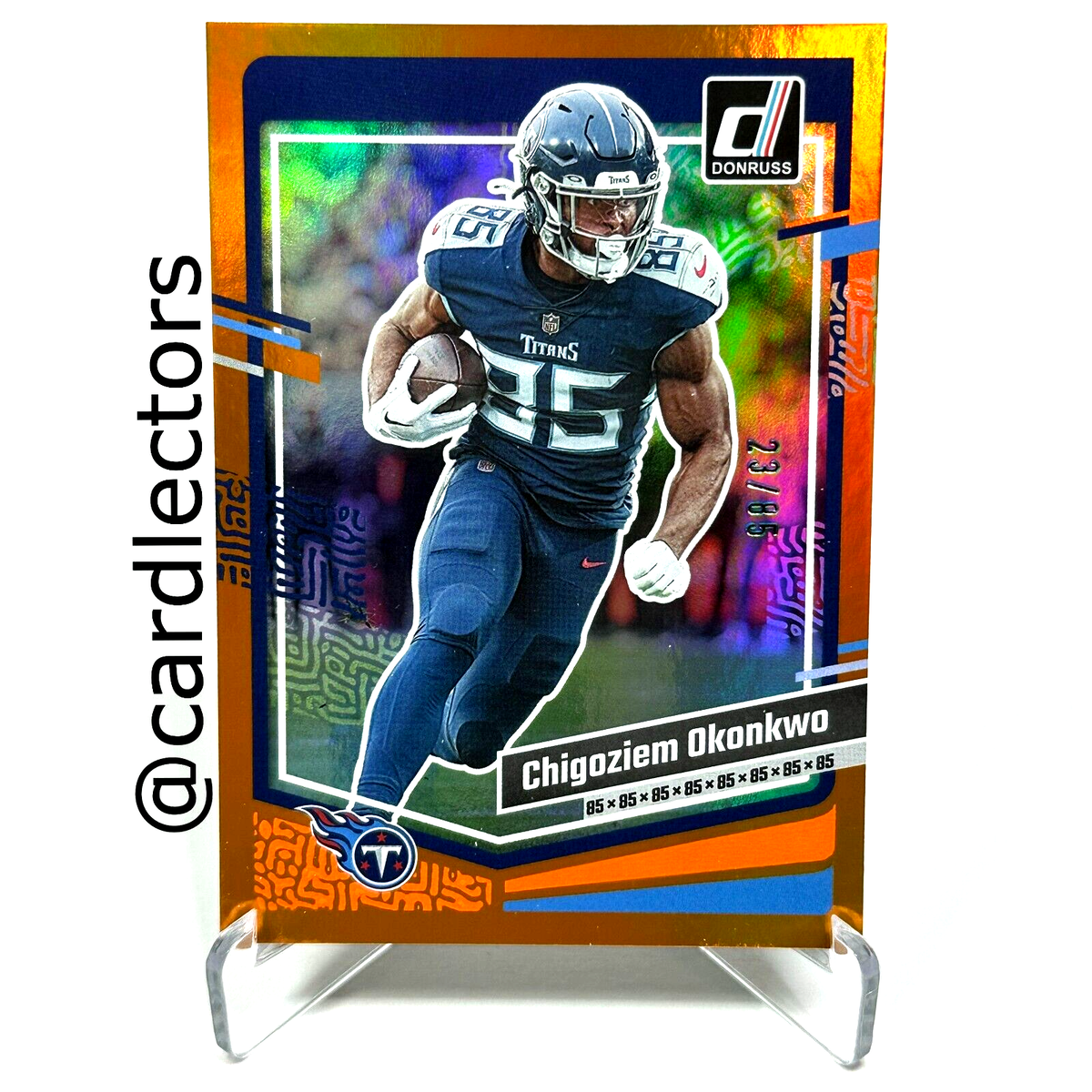 2023 Panini Donruss CHIGOZIEM OKONKWO #288 Orange Jersey Number SP /85 TITANS 2023 Panini Donruss CHIGOZIEM OKONKWO #288 Orange Jersey Number SP /85 TITANS