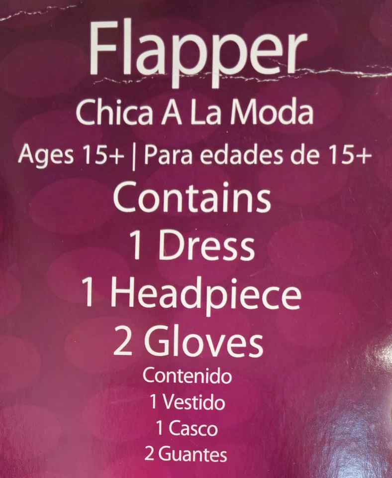 DISFRAZ TALLA 12-14 FLAPPER RUGIENTE AÑOS 20~ PLATA NEGRO con GUANTES/COLLAR/CABEZA Foto 2 de 4