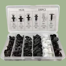 For 100X Auto Car Clips Fixer Plastic Fasteners Kit Push Type Rivets Assortment