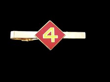 U.S MILITARY 4th MARINE CORPS TIE BAR OR TIE TAC CLIP ON TYPE USMC INSIGNIA