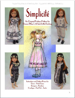 ''Simplicité'' Fashion Pattern for 13'' Little Darlings