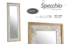 SPECCHIO SPECCHIERA RETTANGOLARE IN LEGNO DA PARETE 60*3*170 CM BOD-768255