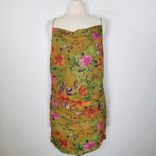 WILD FABLE Mesh Floral Side Shirred Midi Dress Size XXL Spaghetti Strap Bodycon