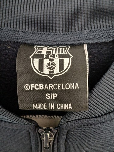 FC Barcelona Youth Full Zipper Track Soccer Jacket Blue and grey Size S - Picture 5 of 9