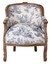 Fauteuil Bergère Baroque Toile De Jouy Blanc - Palazzo INT - Neuf