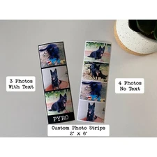 Custom Photo Booth Strip | Personalized Photo Booth Physical Print  2" x 6"