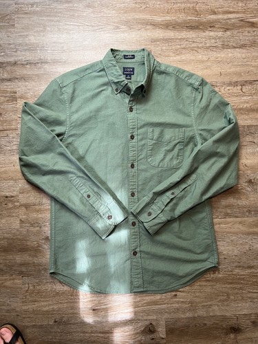 J Crew Shirt Mens Medium Cotton Button Down Slim Untucked Garment Dye
