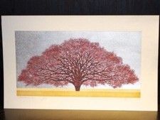 NAMIKI HAJIME Woodblock Print Tree Scene 123 Limited to 500 Japan 26x42cm 2006