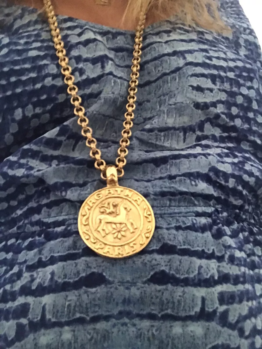 Agatha paris Long Chain Pendant Necklace . 75Cm Chain Diameter 4.5