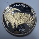 Alaska Mint CRAB 24k Gold Gilded Rare Proof Coin 1 TroyOz .999 FineSilver H14