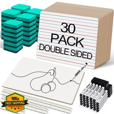 30 Pack 9x12" White Boards Dry Erase Lined Portable Student Teacher