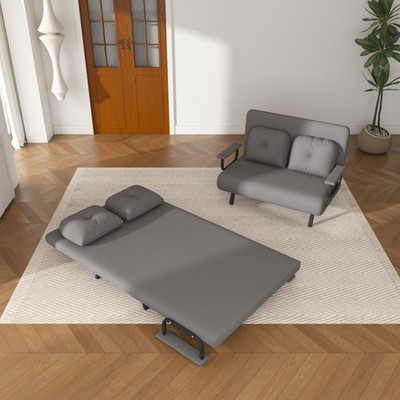 46'' Wide Folding Sofa Bed 5-in-1 Convertible Chair for Two - 5-Position Adjust