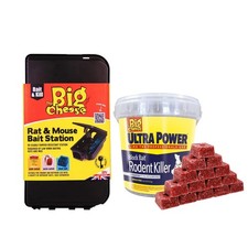 STV The Big Cheese Rat & Mouse Bait Station & Block Bait Rodent Killer 20g x 15