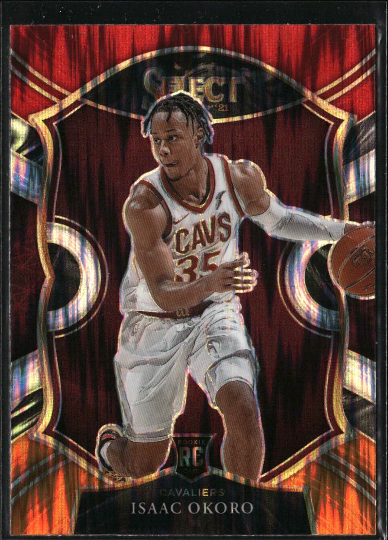 2020-21 Panini Select #65 Isaac Okoro Red White Orange Flash