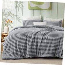 Comforter Set Queen Size - GentleSoft 3 Pieces Queen 90" x 90" 04 - Grey
