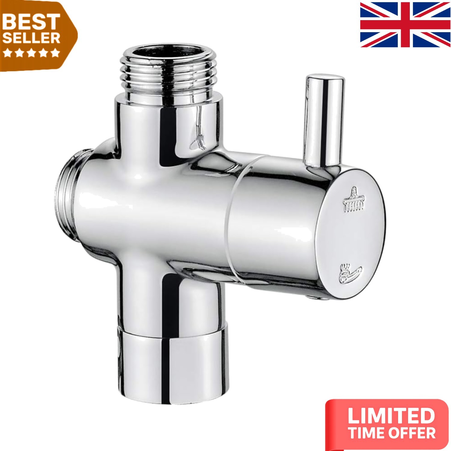 Elegant Brass 3 Way Shower Diverter Valve with Chrome Finish for Modern Bathr...