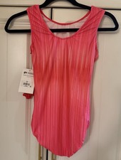 NWT GK Elite gymnastics Leotard Pink W/ Scrunchie Size AM MSRP 35
