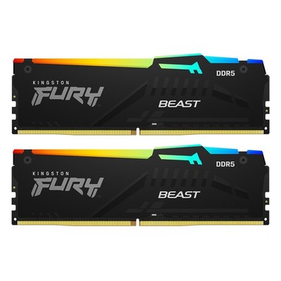 Kingston FURY Beast RGB Schwarz 64GB Kit (2x32GB) DDR5-6000 EXPO DIMM Arbeitsspe