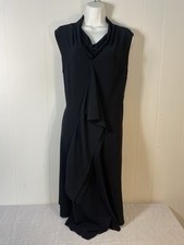 Vera Wang Simply Black Dress XL X-Large ruffles Midi sleeveless summer formal