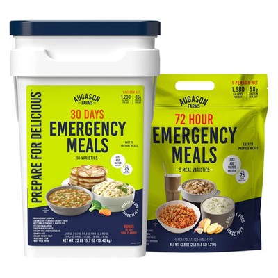 Augason Farms 30-Day Emergency Food Pail 212 Servings + 72-Hour Survival Kit NEW