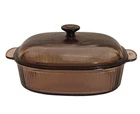 Vintage Visionware Visions Corning Ware Oval Casserole Pyrex with Lid AMBER 4L