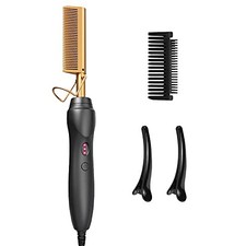 Electric Hot Comb Hair Straightener - Pressing Combs, Ceramic Hair 02glod
