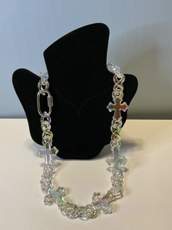 Nuevo Collar Cadena Eslabones Cruzados Regalo Hombres Mujeres Adolescentes Joyería Hip Hop Punk Foto 2 de 4