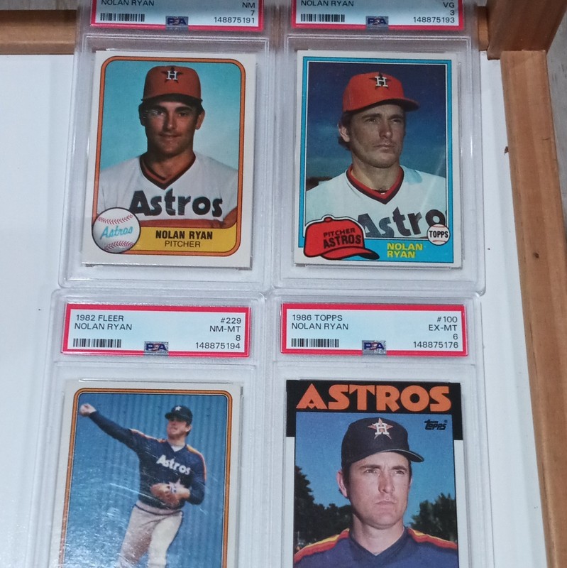Four (4!!) New PSA Graded Nolan Ryan Cards PSA 8, 8, 7, 3