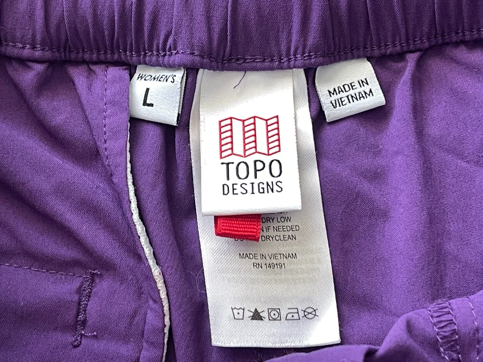 Pantalones Cortos Topo Designs Para Mujer Grandes Púrpura Cinturón 5" Mezcla de Nailon Senderismo Aire Libre Foto 4 de 4