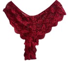 Unbranded Intimates Sexy Thong Panties Ruffle Maroon Lace Size 1X — photo 1