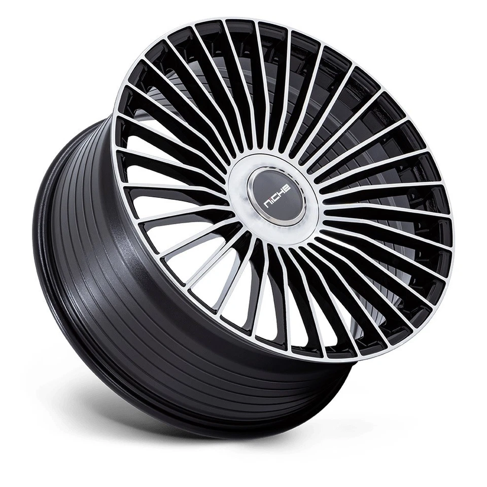 Llanta 21" Nicho NC282 Serene Brillo Negro Mecanizado Cara 21x9 5x112 5x120 20mm Foto 2 de 4