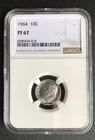 1964 Proof Roosevelt Dime certified PF 67 by NGC!