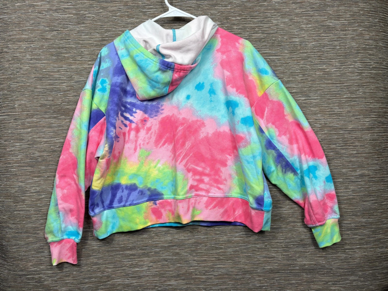 Nike Hoodie Womens Medium Multicolor Tie Dye Fleece Pullover Cropped DR8156-658 thumbnail 2