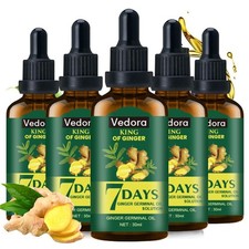 5PCGinger Hair Growth Germinal Oil, Regrow 7 Days Ginger Germinal Serum GINGER