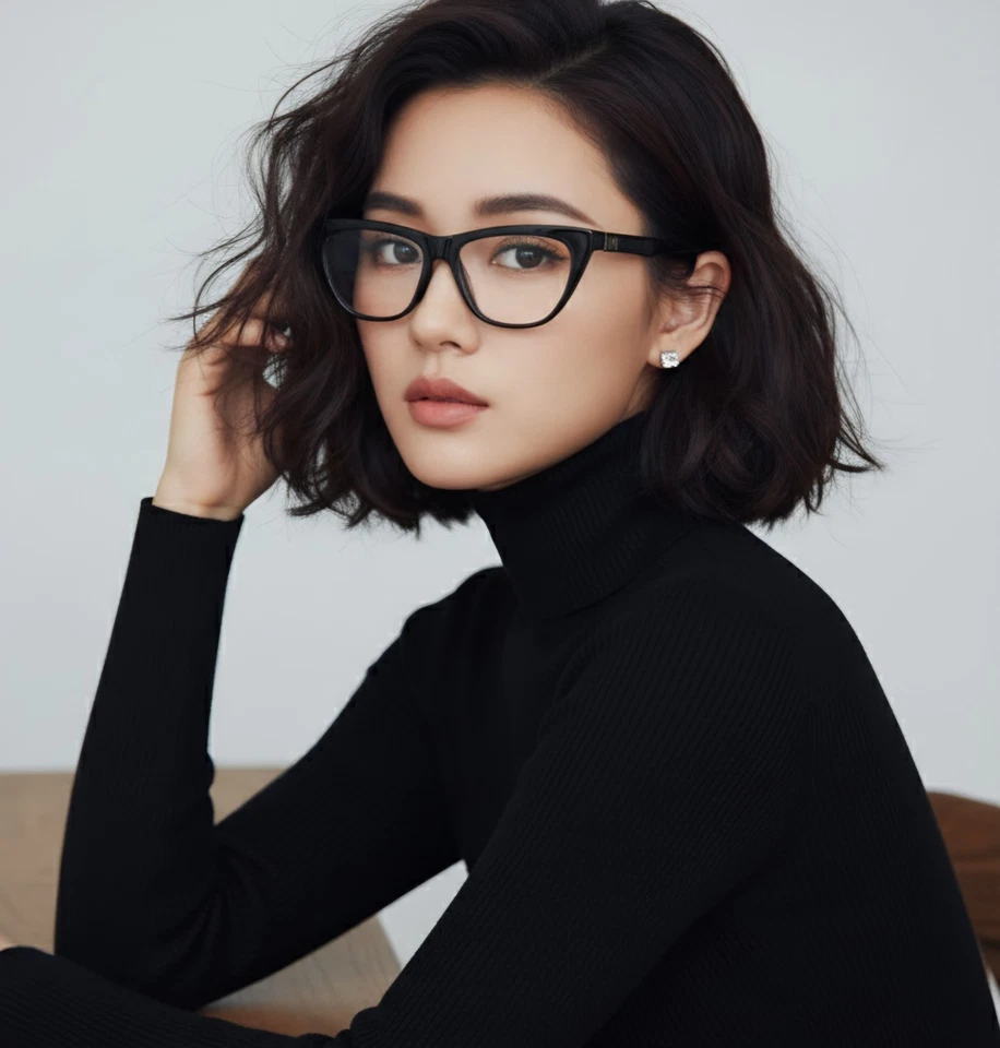 Marco grueso negro de anteojos Stella McCartney para mujer ojo de gato - Sc0191O 001 Foto 4 de 4