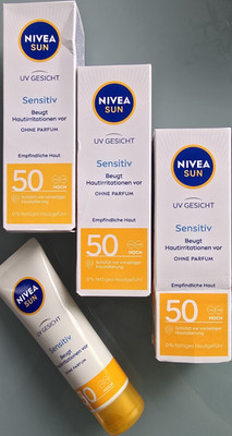 NIVEA Sun UV Gesicht Sensitive LSF 50 parfümfrei chem. Sonnenschutz UVA/UVB