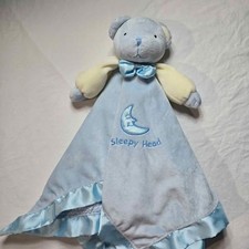 Blue bear lovey woobie security blanket "Sleepy Head" babys newborn