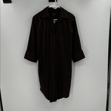 Madewell Women's Y-Neck Relaxed Shirtdress - Dark Carob - Small - New with tags