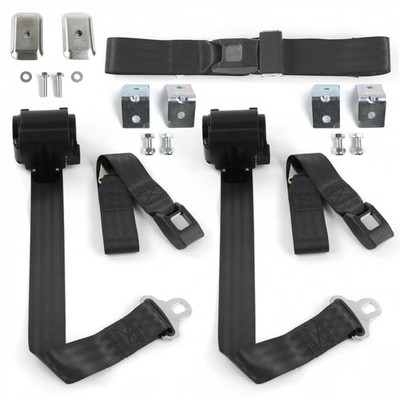 Ford Bronco 1966 - 1977 Standard 2pt BK Bench Seat Kit w/Brackets 3 Belts