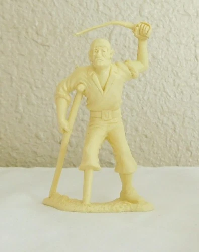 MARX 60mm PIRATE with peg leg, sword & crutch ORIGINAL ISSUE FLAT FINISH