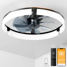 Ceiling Fans with Lights and Remote – 20" Low Profile Ceiling Fan with Light, Di