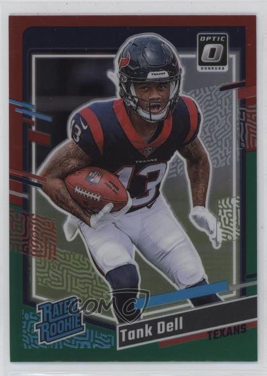 2023 Donruss Rated Optic Preview Red & Green Prizm Tank Dell #341 Rookie RC 1c85