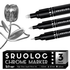 SRUOLOC 3Pcs Liquid Chrome Paint Markers, 1 Count Pack of 3 , 3Pack -