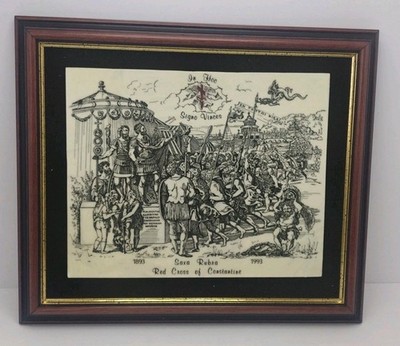 World Art Marble Etching Red Cross Of Constantine In Hoc Signo Vinces