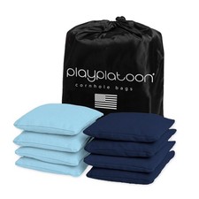Weather Resistant Cornhole Bean Bags Set of 8 - 4 Sky Blue 4 Navy Blue