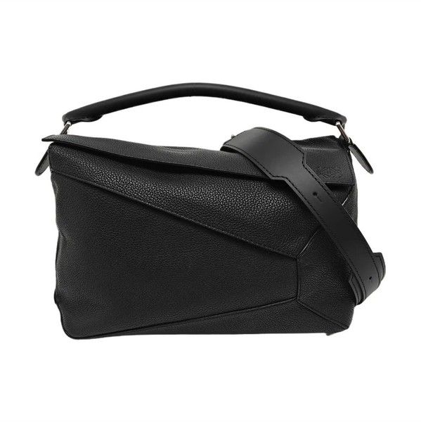 Loewe Puzzle Black Pebbled Leather Shoulder Bag. Excellent condition - large