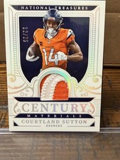 2025 National Treasures Century Materials Cortland Sutton, Denver Broncos 12/25